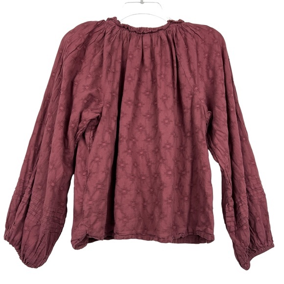 Anthropologie Cleobella Antonia Boho Puff Sleeve Button Blouse - Picture 3 of 7